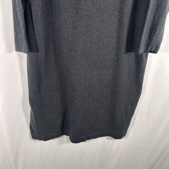 J Jill Sweater Dress Women's Large Petite Grey Long Sleeve Crew Neck Silk Blend - Picture 3 of 7